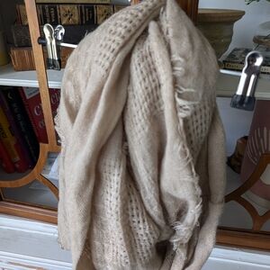 Cozy Beige Knit Infinity Scarf